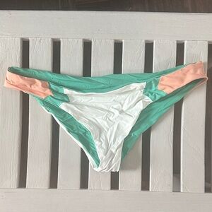 L*Space Green and Peach Bikini Bottom